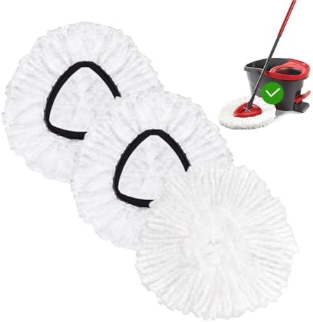 FOOKCIAN 3 Pack Microfiber Mop Refill Heads