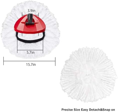 FOOKCIAN Spin Mop Refill Head - Microfiber Deep Clean Machine Washable