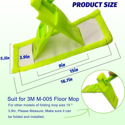 KaiSenWo 4 Pack Reusable Scotch-Brite M-005 Mop Pads