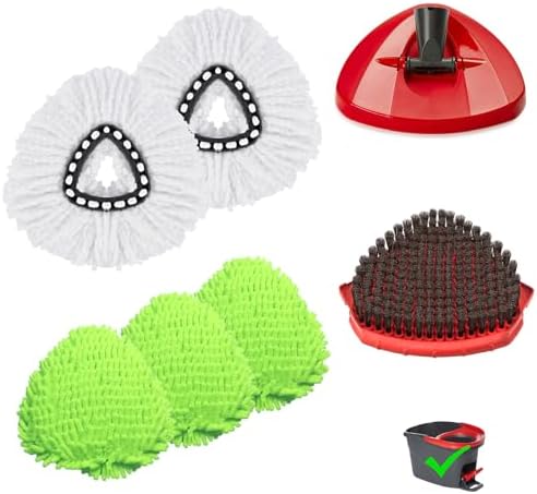 BywoBywo Upgraded Scrub Brush Mop Replacement Set 7 Pack