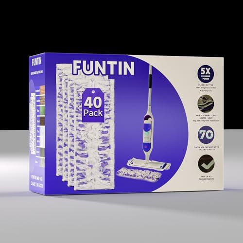 Funtin 40 Count Disposable Mop Pads for Swiffer PowerMop