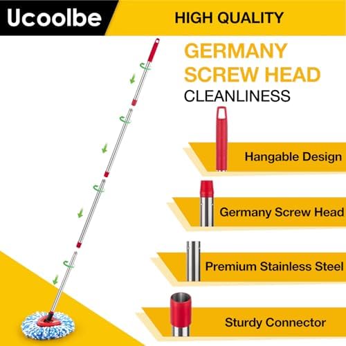 Ucoolbe Spin Mop Replacement Set for O Cedar RinseClean 2 Tanks