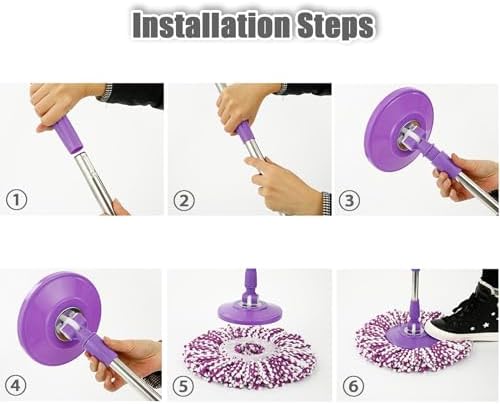 Midremer 49-inch Spin Mop Handle with Rotating Disc