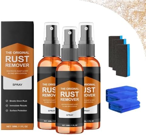 Fast-Acting Rust Remover Spray with Sponge and Towel