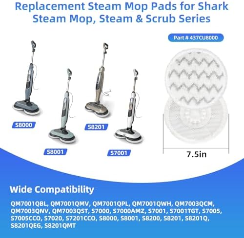 VIEWALL 8 Pack Mop Pads Replacement for Shark Steam Mops