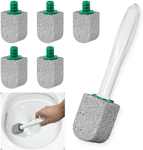 Enjunway Pumice Stone Toilet Cleaner with 30CM Handle - 5 Pack Refills