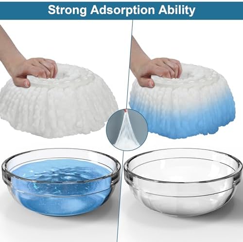 6 Pack Mop Head Replacements for RinseWise and FunClean Spin Mops