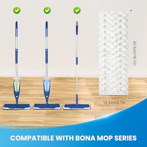 50 Pack Disposable Microfiber Mop Pads for Bona Mop Series