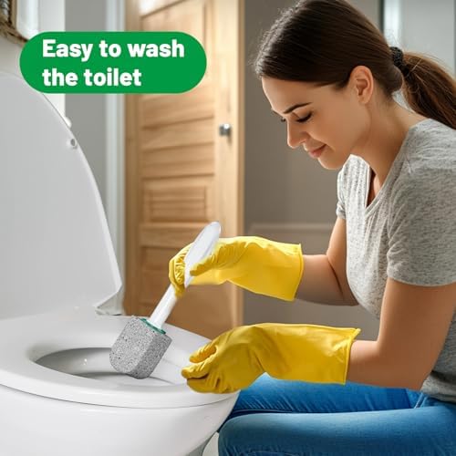 Enjunway Pumice Stone Toilet Cleaner with 30CM Handle - 5 Pack Refills