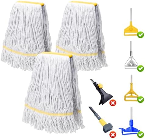 KeFanta 3 Pack Heavy Duty Mop Head Refill Yellow