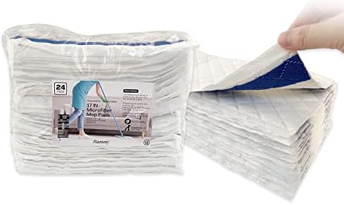 18 Inch Microfiber Mop Pad 24 Pack Replacement for Hook Loop Mop