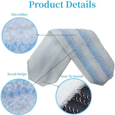 KVLZ Microfiber Mop Pads 6-Pack - Fits H2prO Mops