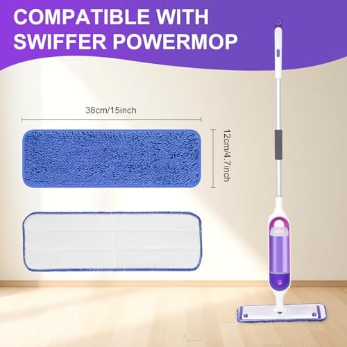 8 Pack Reusable Microfiber Mop Pads for Swiffer Power Mop 1
