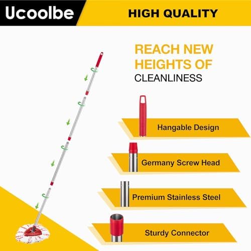 Ucoolbe Spin Mop Replacement Set for O Cedar 1 Tank EasyWring