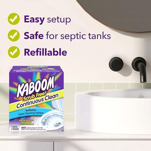 Kaboom Scrub Free Toilet Bowl Cleaner System with 2 Refills 1