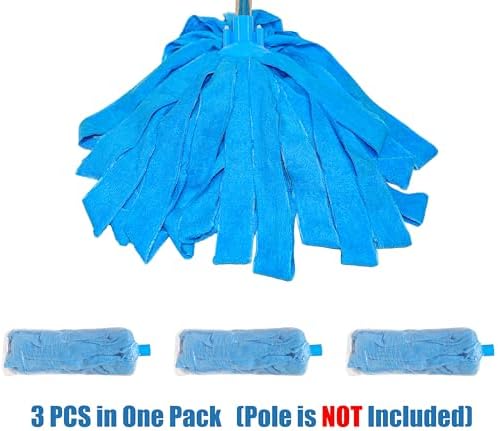 EaseYourDay Microfiber Mop Refill Blue 3pcs for 34 inch Poles