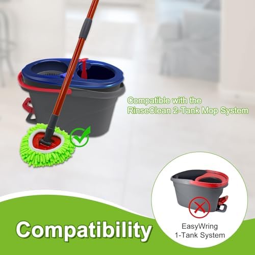 Aiyiried Replacement Mop Heads Set for O-Cedar RinseClean 2-Tank System