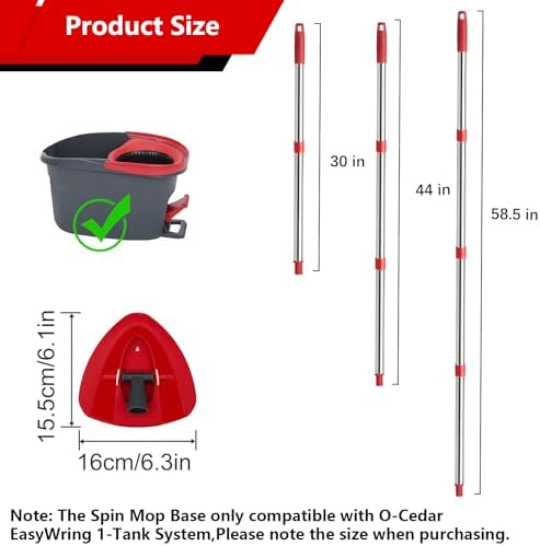 Cengxing 4-Section Mop Handle Replacement for O-Cedar Spin Mop