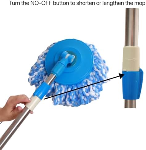 LeoJiang Spin Mop Handle Replacement 360 Degree Rotating Telescopic