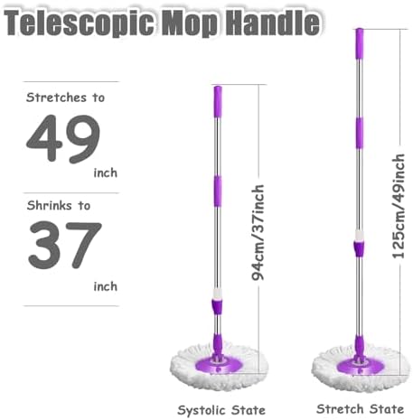 Midremer 49-inch Spin Mop Handle with Rotating Disc