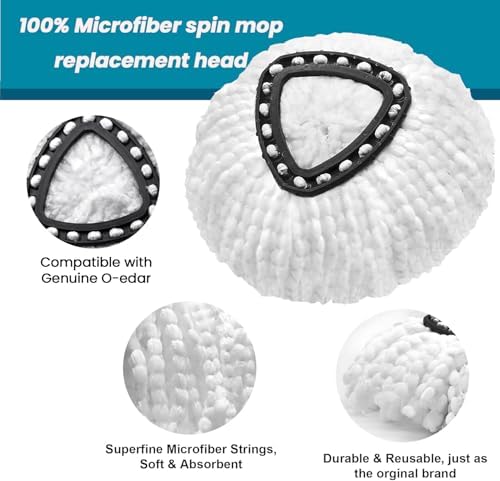 6 Pack Microfiber Mop Head Replacement for Oceda EasyWring 1