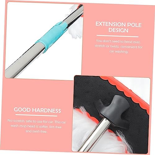 Adjustable Telescoping Mop Handle with Microfiber Head for Car and Window Cleaning