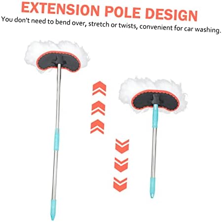 Adjustable Telescoping Mop Handle with Microfiber Head for Car and Window Cleaning