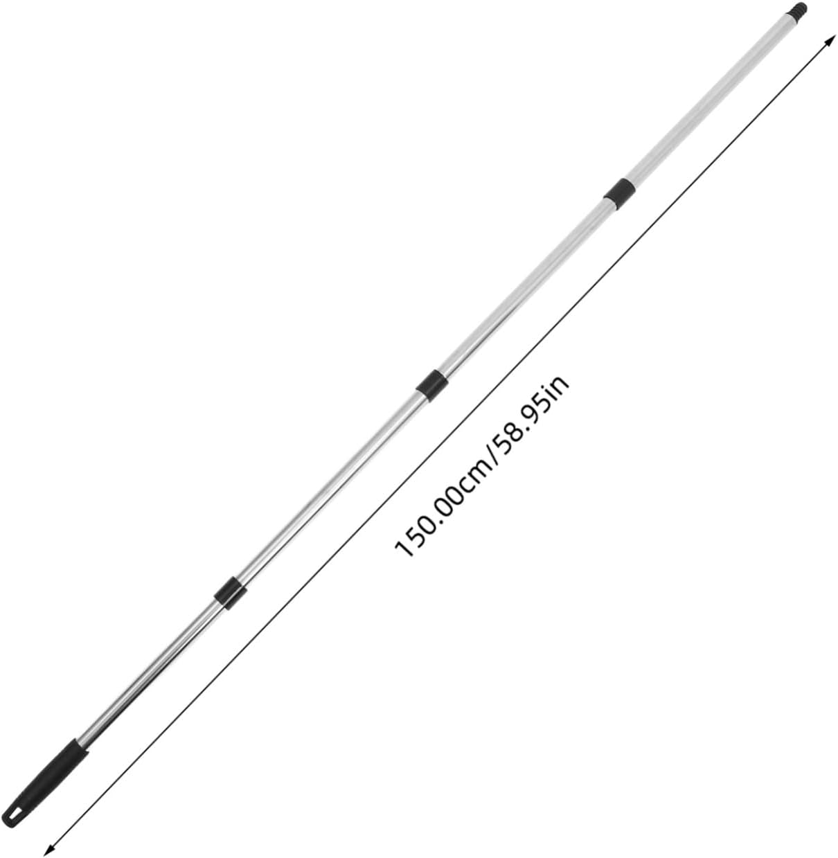 Stainless Steel Mop Handle Extendable for Mops and Brooms Black