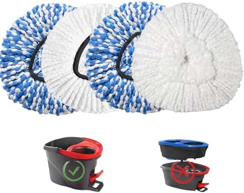 Fazlynyi 4 Pack Microfiber Mop Heads for O-Ceda Mop