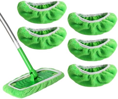 Zehrai Reusable Chenille Swiffer Mop Pads 5 Pack
