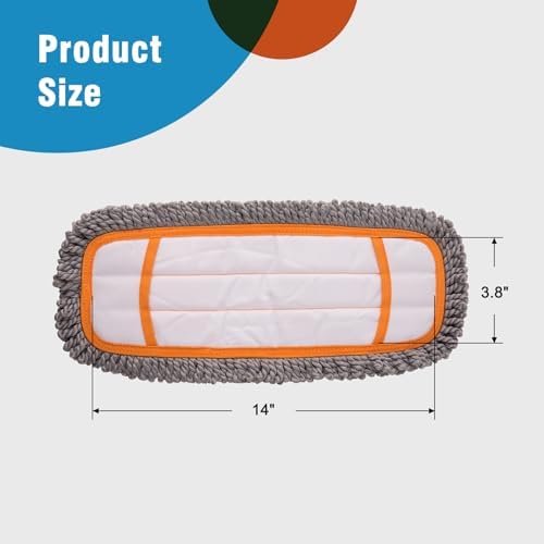 4-Pack Microfiber Mop Pads for CLEANHOME Dust Mop