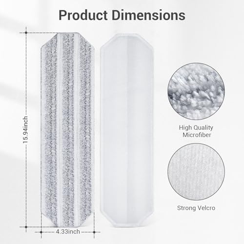 4Pcs Mop Replacement Pads for H2prO Flat Mop System