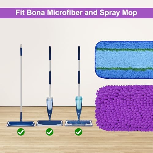 DLAIMI 6 Pack Pet Hair Microfiber Mop Pads Set