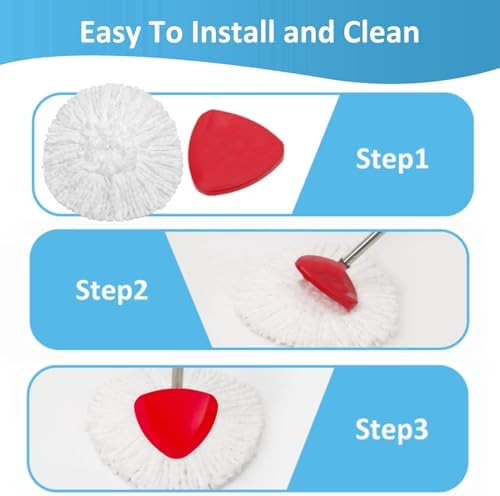12 Pack Spin Mop Heads with 2 Bases for Oceda EasyWring System