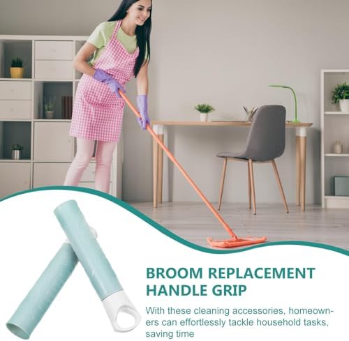 Minkissy 2pcs Mop Handle End Sleeves Replacement Caps for Household Cleaning
