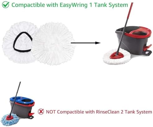 FOOKCIAN Spin Mop Refill Head - Microfiber Deep Clean Machine Washable