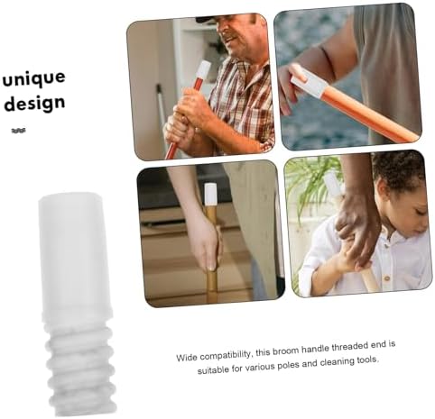 Ipetboom 4pc Mop Pole Adapter Kit Plastic Threaded Tips for Extension