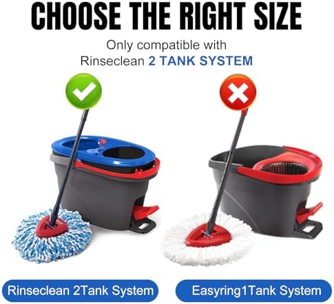 16 Pcs Spin Mop Replacement Heads 2 Tank System Microfiber Blue White