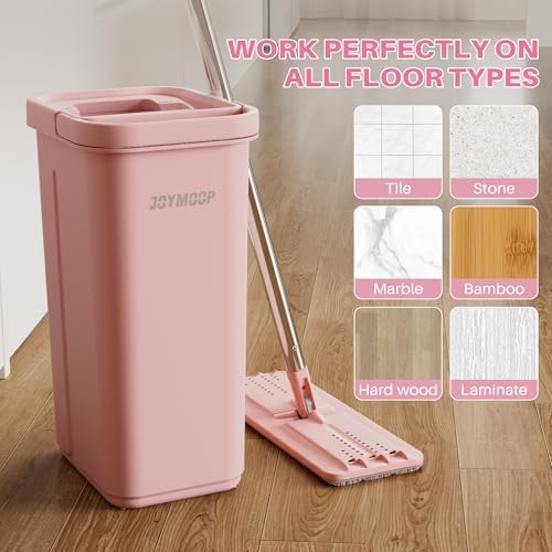 JOYMOOP 13inch Flat Mop Pads - Pink Pack of 4 Refills