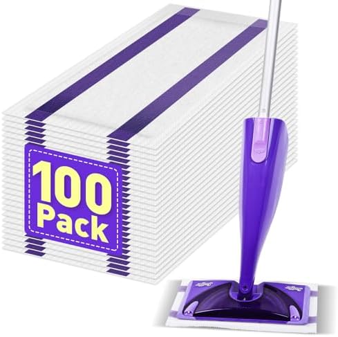 100 Pack Mop Pads Refills for Swiffer WetJet