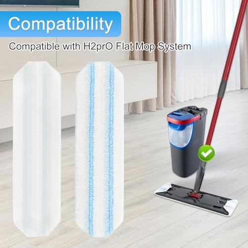 6 Pack Microfiber Mop Pads for O-Cedar H2Pro Flat Mop System