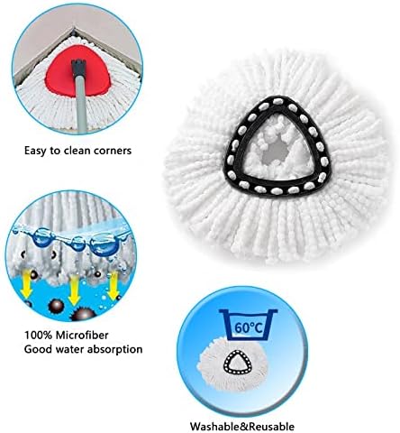 2 Pack Spin Mop Replacement Heads Compatible with Ocedar EasyWring
