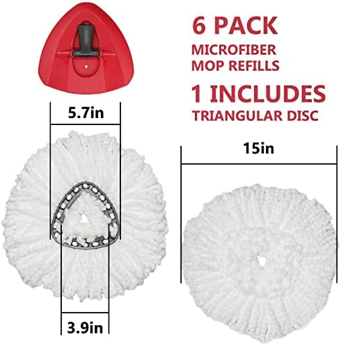 Qulable Spin Mop Refill Head 6 Pack with Base