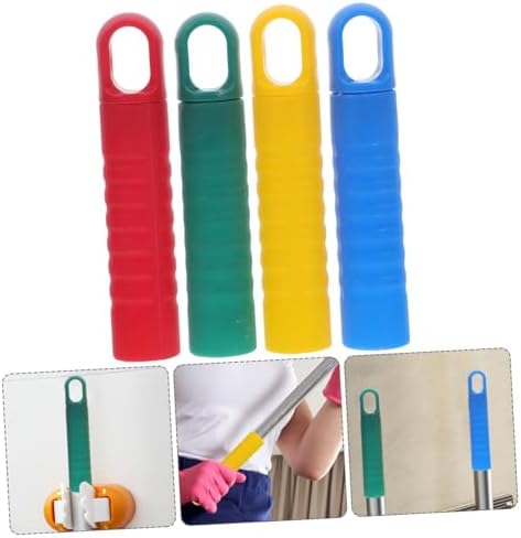 4PCS Mop Handle Grip Replacement Caps Non-Slip Blue Red Yellow Green 1