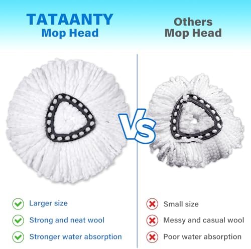 TATAANTY Spin Mop Replacement Head 9-Pack