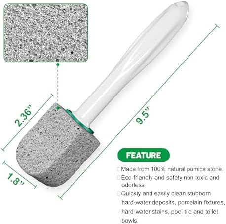 Enjunway Pumice Stone Toilet Cleaner with 30CM Handle - 5 Pack Refills