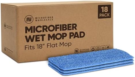 18 inch Microfiber Mop Pads - 18 Pack Machine Washable Reusable 1