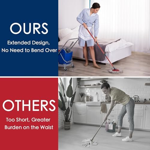 MXZONE Spin Mop Handle Replacement 4-Section Adjustable