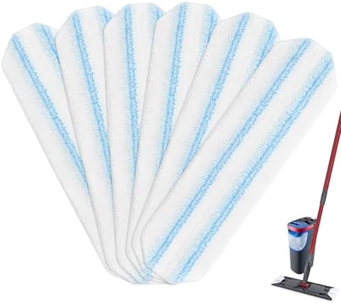 6 Pack Microfiber Mop Pads for O-Cedar H2Pro Flat Mop System