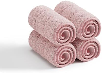 JOYMOOP 13inch Flat Mop Pads - Pink Pack of 4 Refills